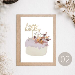 02 - POSTKARTE "HAPPY BIRTHDAY TORTE"