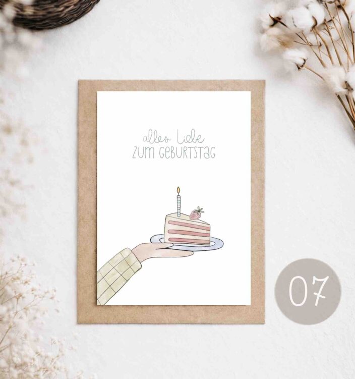 07 - POSTKARTE "ALLES LIEBE ZUM GEBURTSTAG"