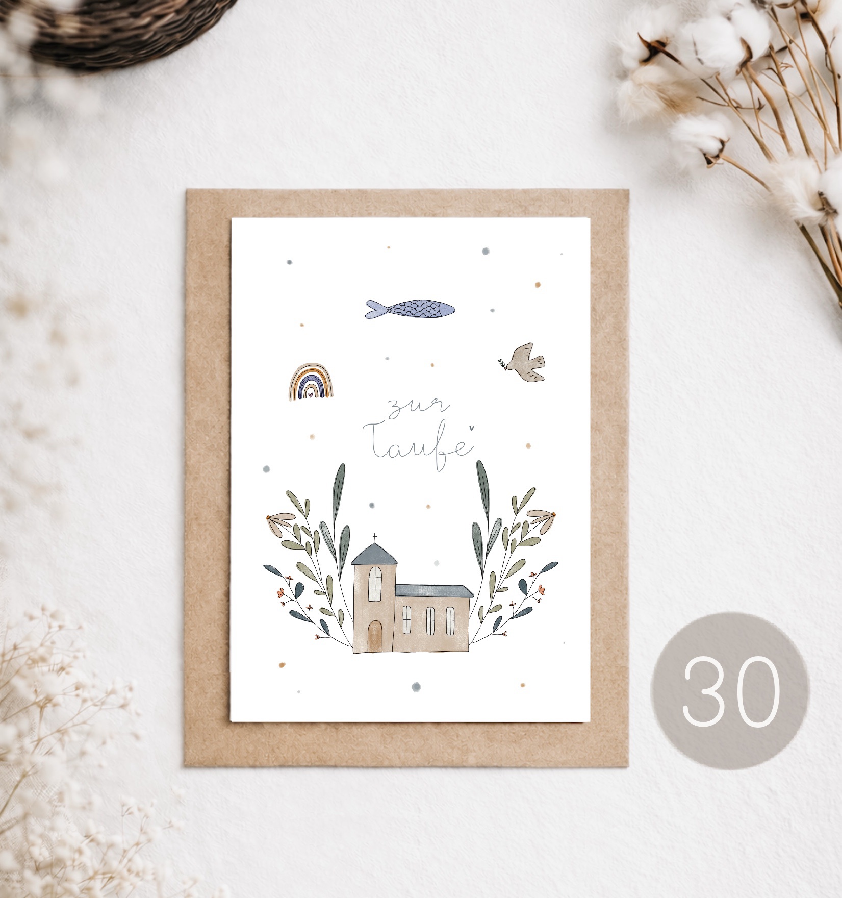 30 - POSTKARTE "ZUR TAUFE"