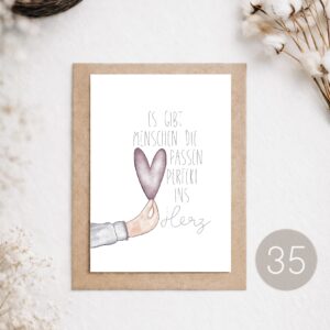 35 - POSTKARTE "PERFEKT INS HERZ"