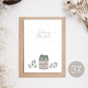 37 - POSTKARTE "ZUHAUSE VOLL GLÜCK"