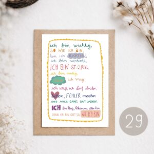 29 - POSTKARTE "AFFIRMATIONEN - ICH BIN GUT SO, WIE ICH BIN"