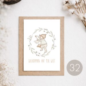 32 - POSTKARTE "WILLKOMMEN AUF DER WELT"