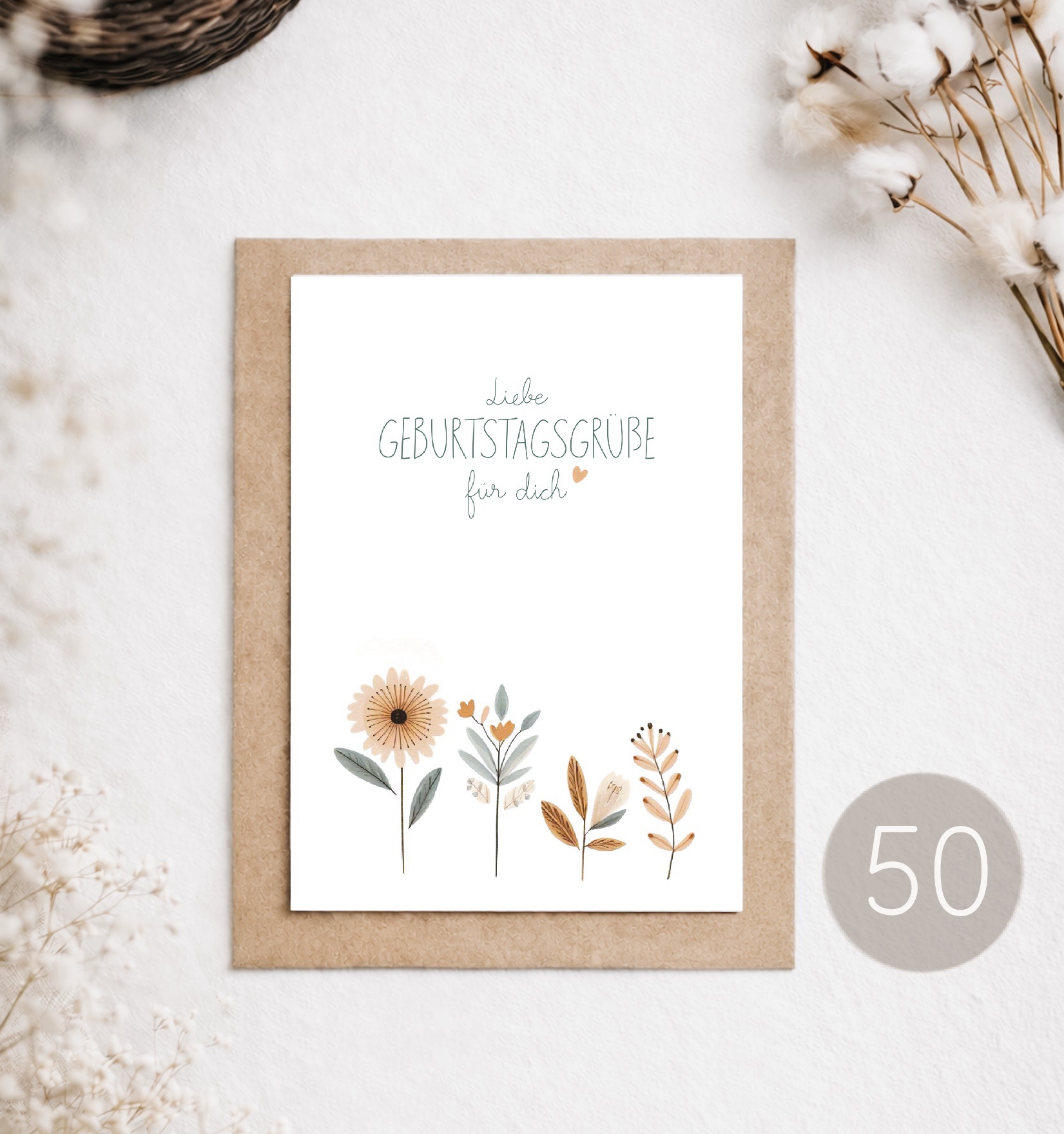 50 - POSTKARTE "GEBURTSTAGSGRÜSSE"